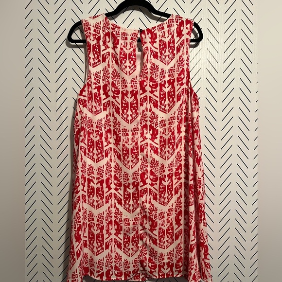 Everly Red and White Sleeveless Dress - Picture 9 of 12